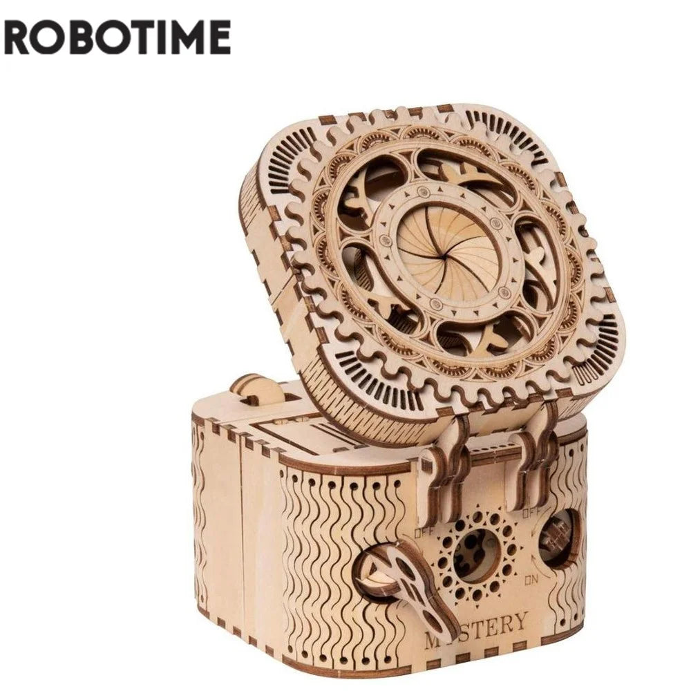 Robotime LK502 – Boîte au Trésor 3D en Bois | Puzzle Mécanique DIY – 123 Pièces