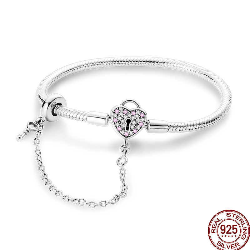 Bracelet en Argent 925 – Cœur Pavé Zircone & Infinity – 17 à 20 cm