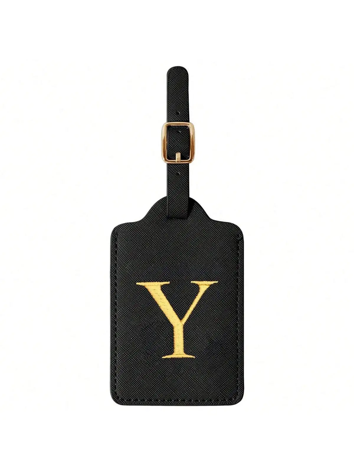 Étiquette de Bagage Personnalisée en Cuir PU – Lettre Initiale A–Z avec Protection Confidentialité