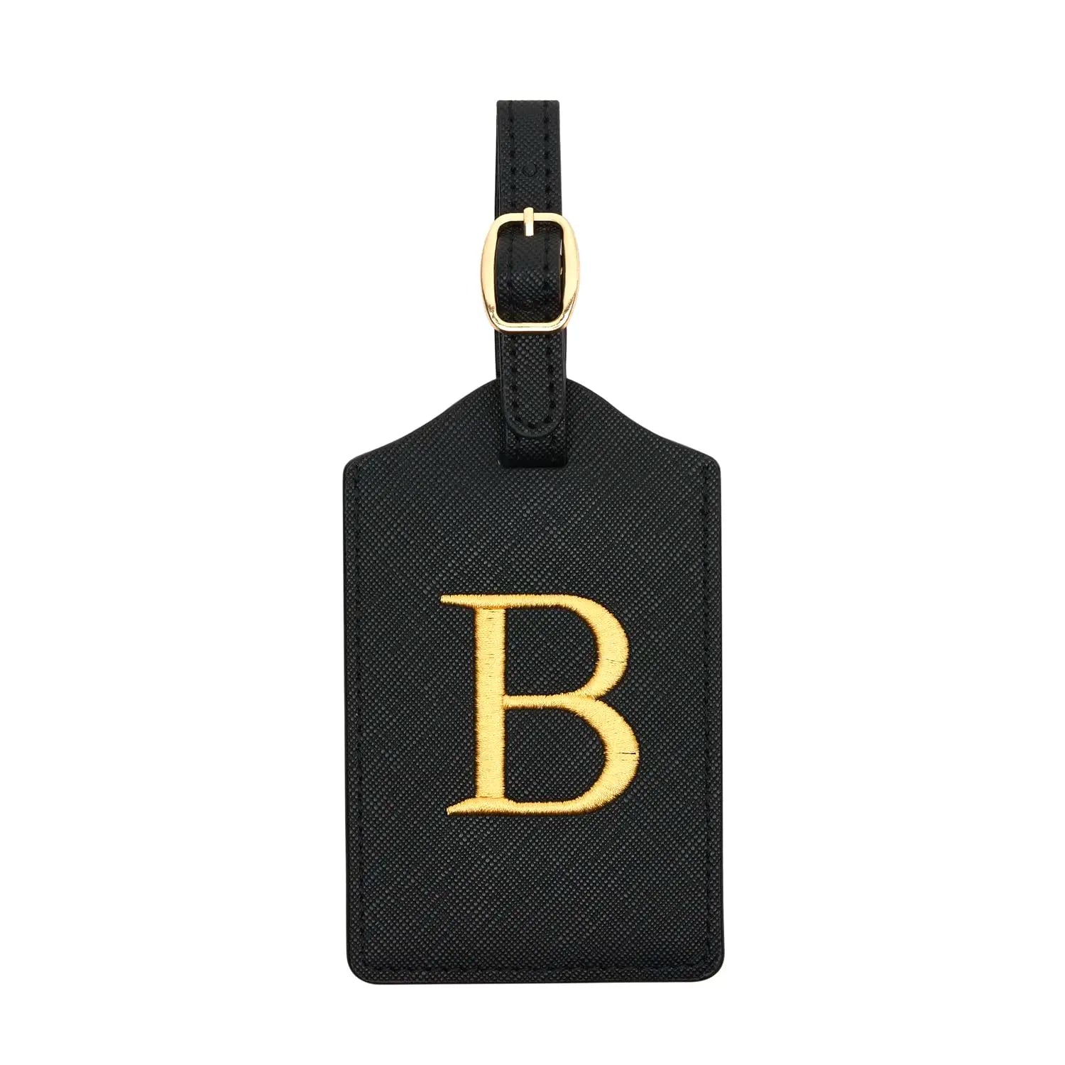 Étiquette de Bagage Personnalisée en Cuir PU – Lettre Initiale A–Z avec Protection Confidentialité