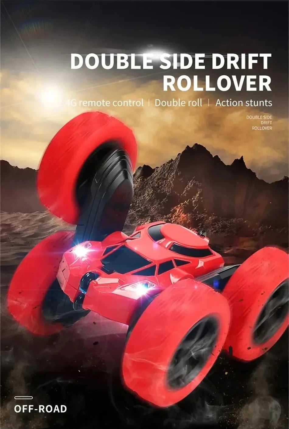 Voiture Cascade RC Double Face – 360° Rotation, 2.4GHz, Off-Road – Enfants & Adultes