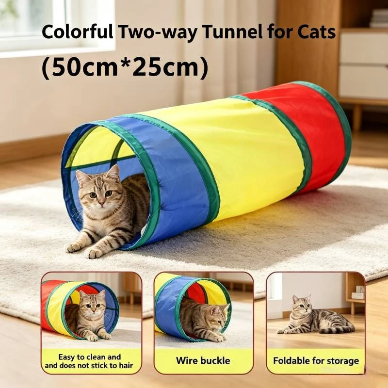 Ensemble de jouets pour chat — tunnel, canne à plume, souris et balles