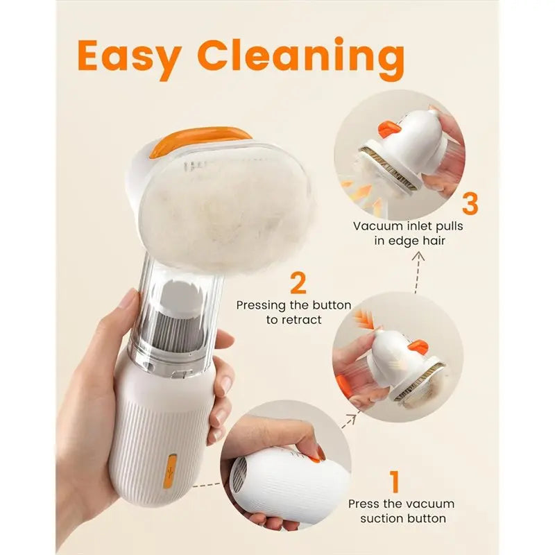 Brosse aspirante auto-nettoyante pour chien — anti-mue et sous-poil