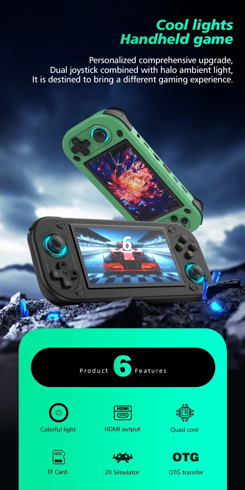 Console de jeu portable rétro R43S – 15 000+ jeux intégrés