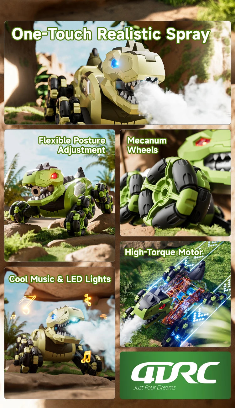 Dinosaure Y12 – 8WD, Bras Articulés, Dérive & Vapeur Brume