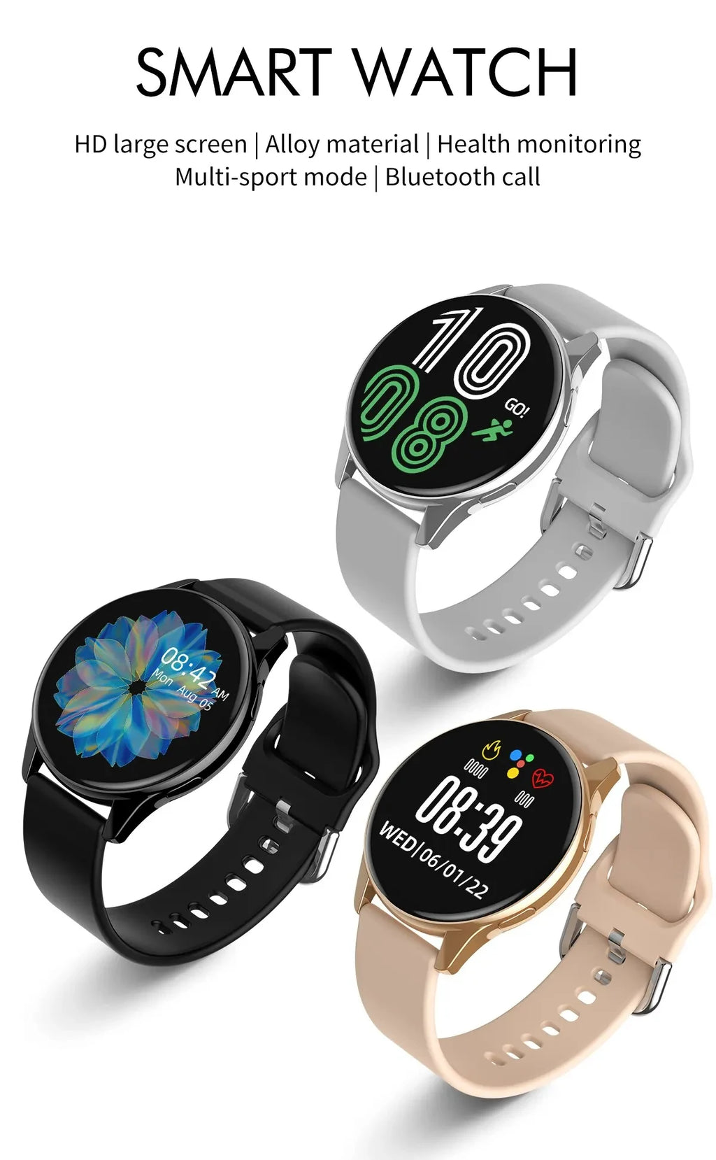 Montre Connectée LIGE – Appels Bluetooth & Charge Sans Fil (1.28’’ IP68 – 2025)