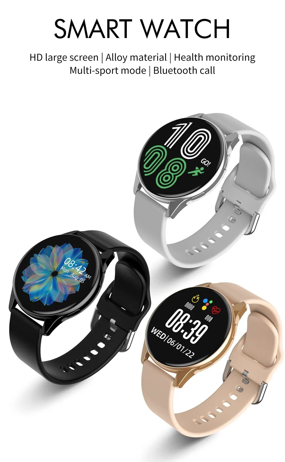 Montre Connectée LIGE – Appels Bluetooth & Charge Sans Fil (1.28’’ IP68 – 2025)