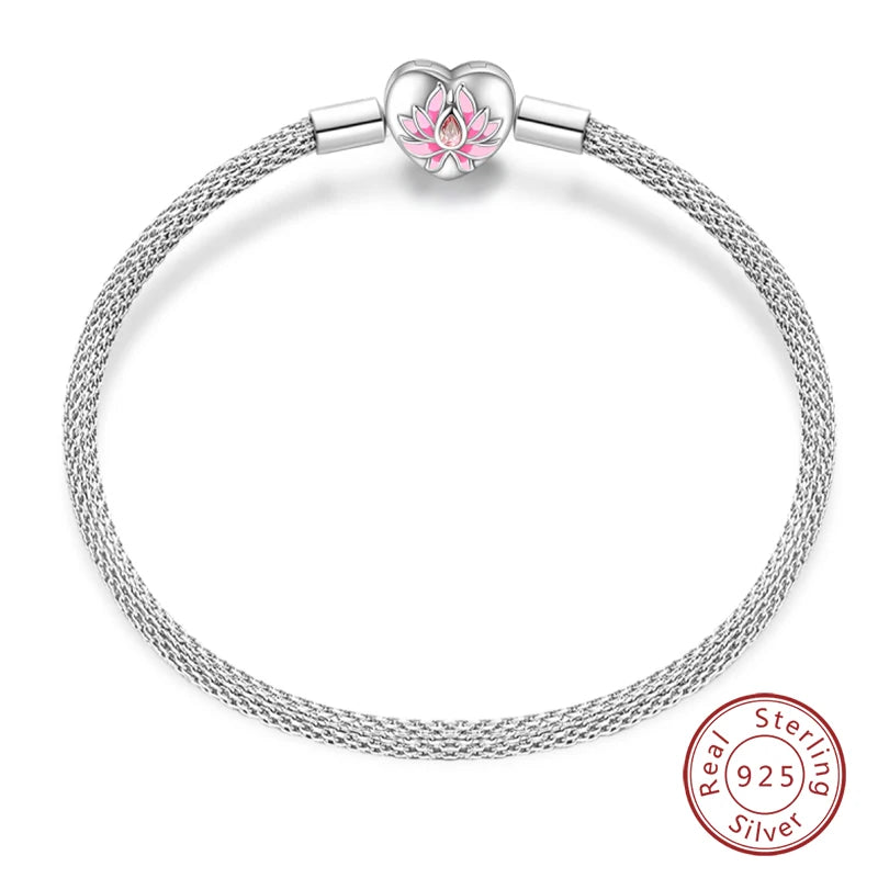 Bracelet en Argent 925 Original – Étoile, Lune & Trèfle Porte-Bonheur