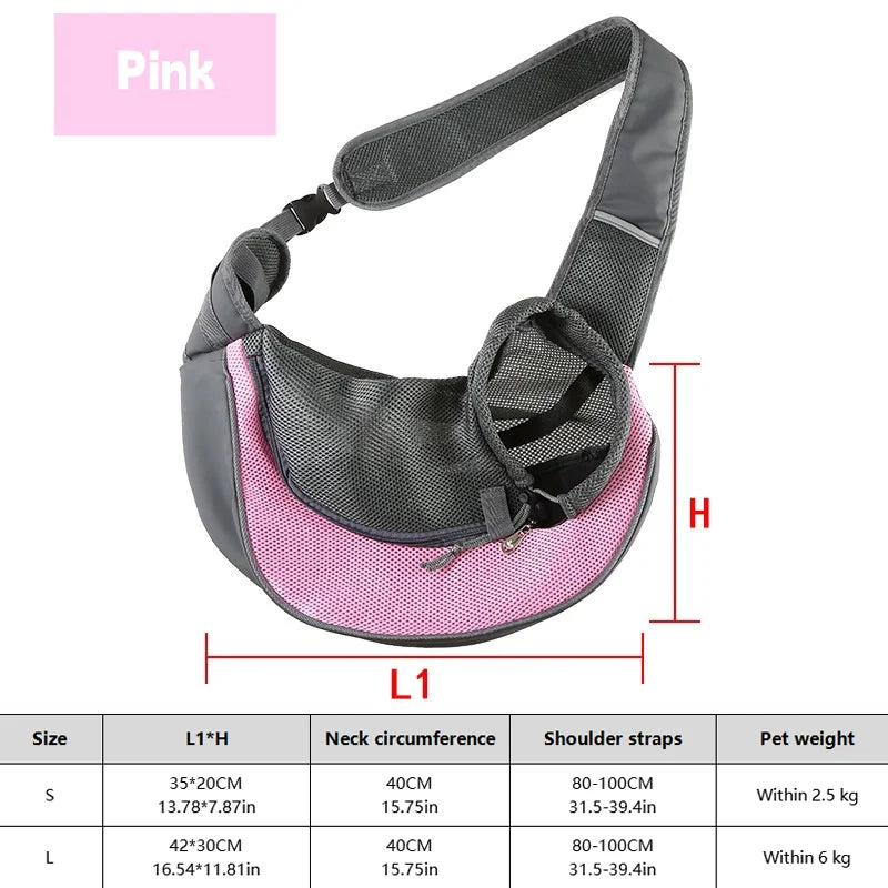 Sac de transport bandoulière respirant pour chat et petit chien