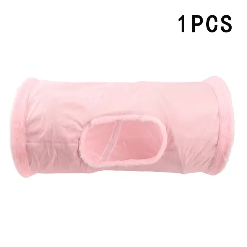 Tunnel en peluche pliable pour chat — suède douillet