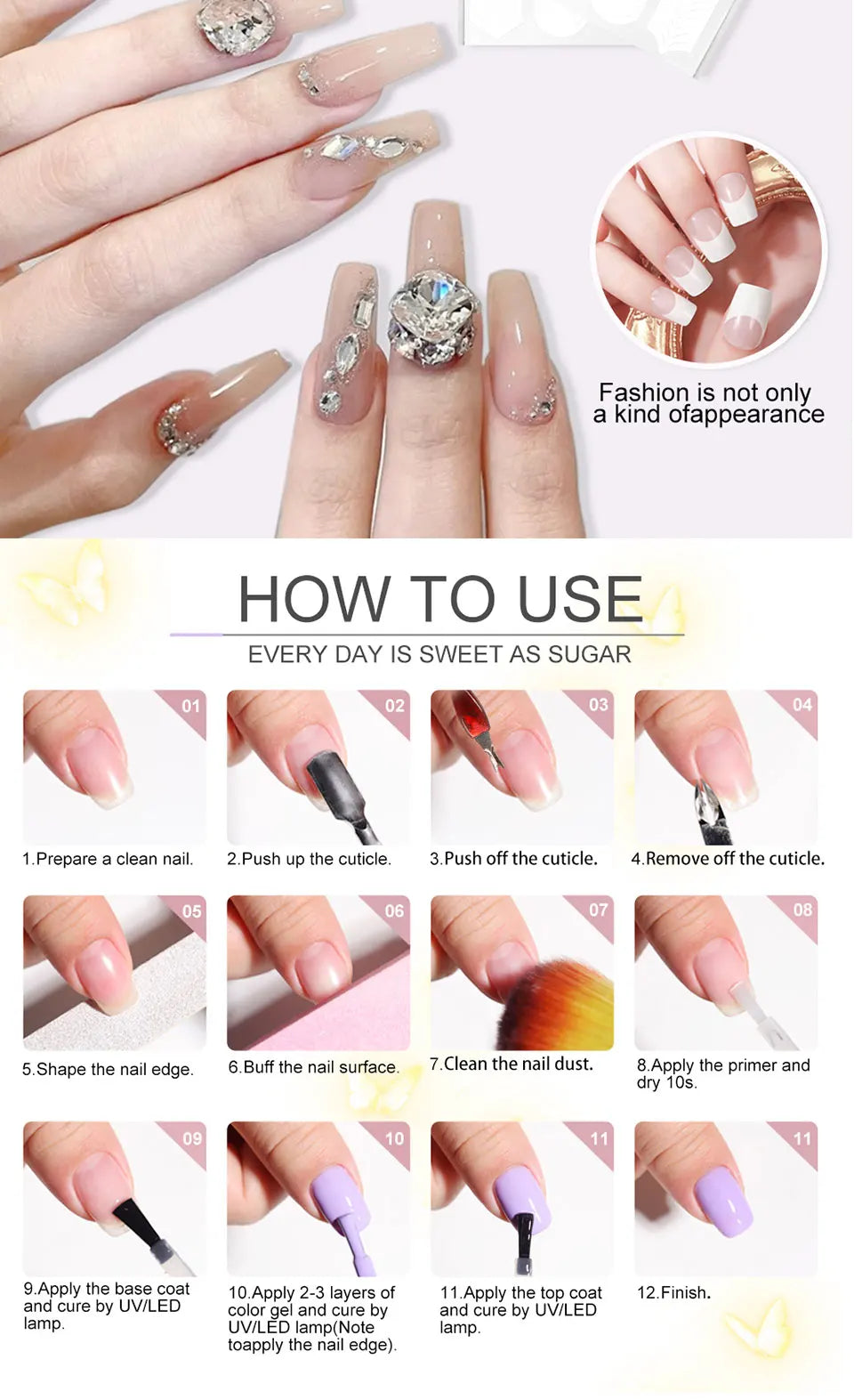 LIMEGIRL – Kit de Vernis à Ongles en Gel UV avec Lampe LED – Ensemble de Manucure Complet