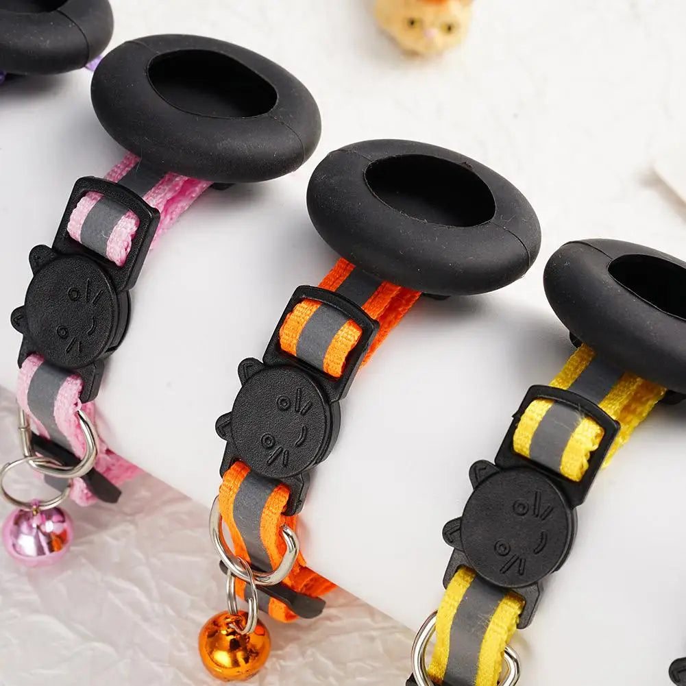 Collier chat pour AirTag avec grelot — réfléchissant et sécurisé