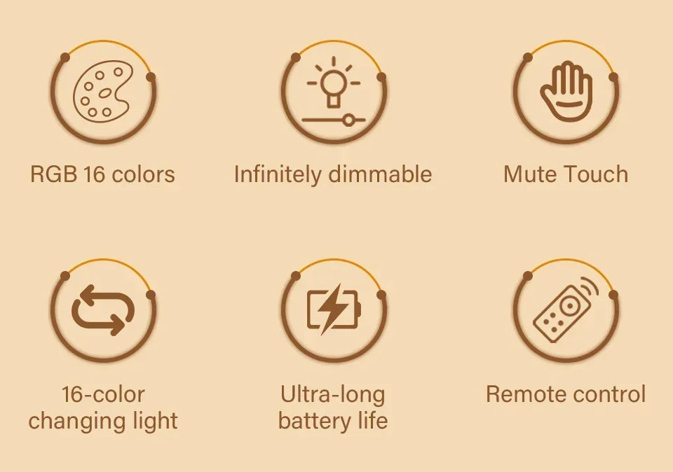 Veilleuse LED Rechargeable avec Télécommande – Tactile, RVB, Intensité Variable