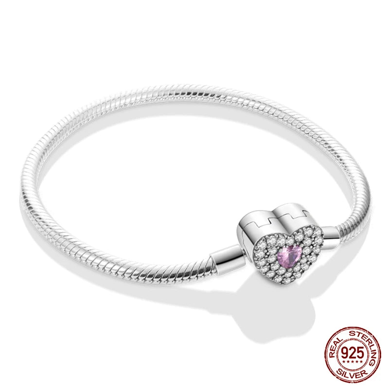 Bracelet en Argent 925 Original – Étoile, Lune & Trèfle Porte-Bonheur