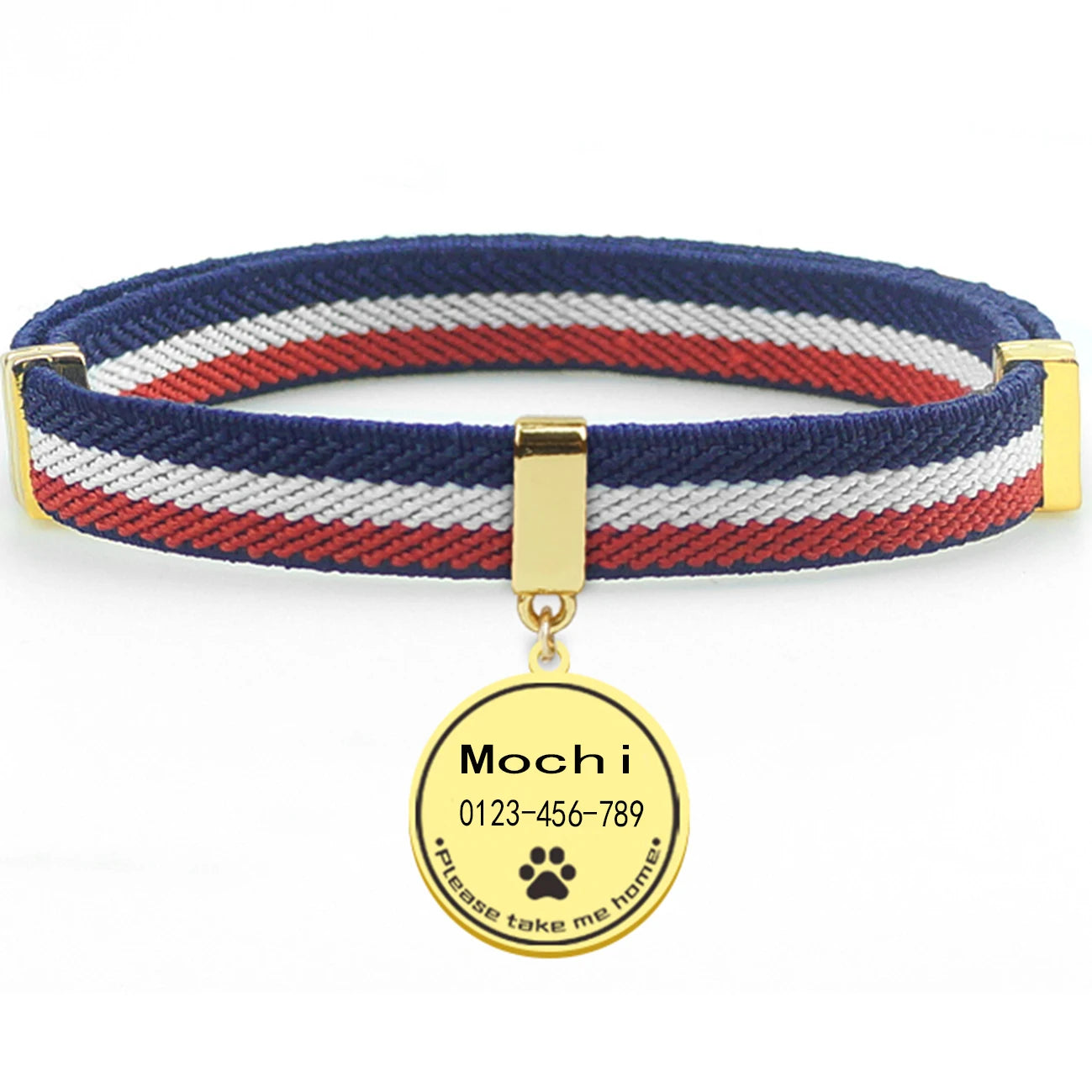 Collier chat personnalisable avec plaque métal gravée — sécurité