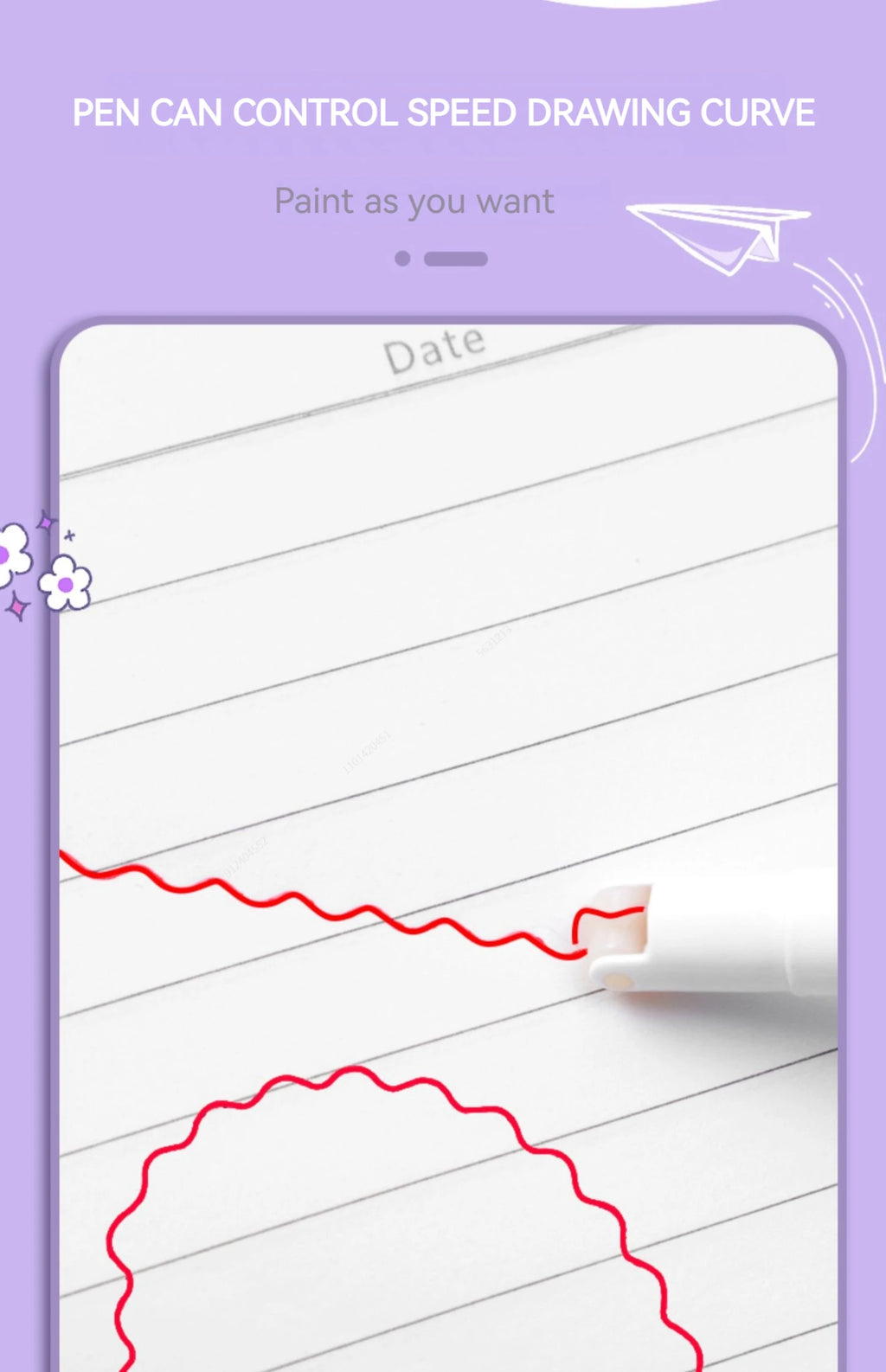 Surligneurs Ligne Fleur – 6 couleurs (Roller Flower Highlighter)