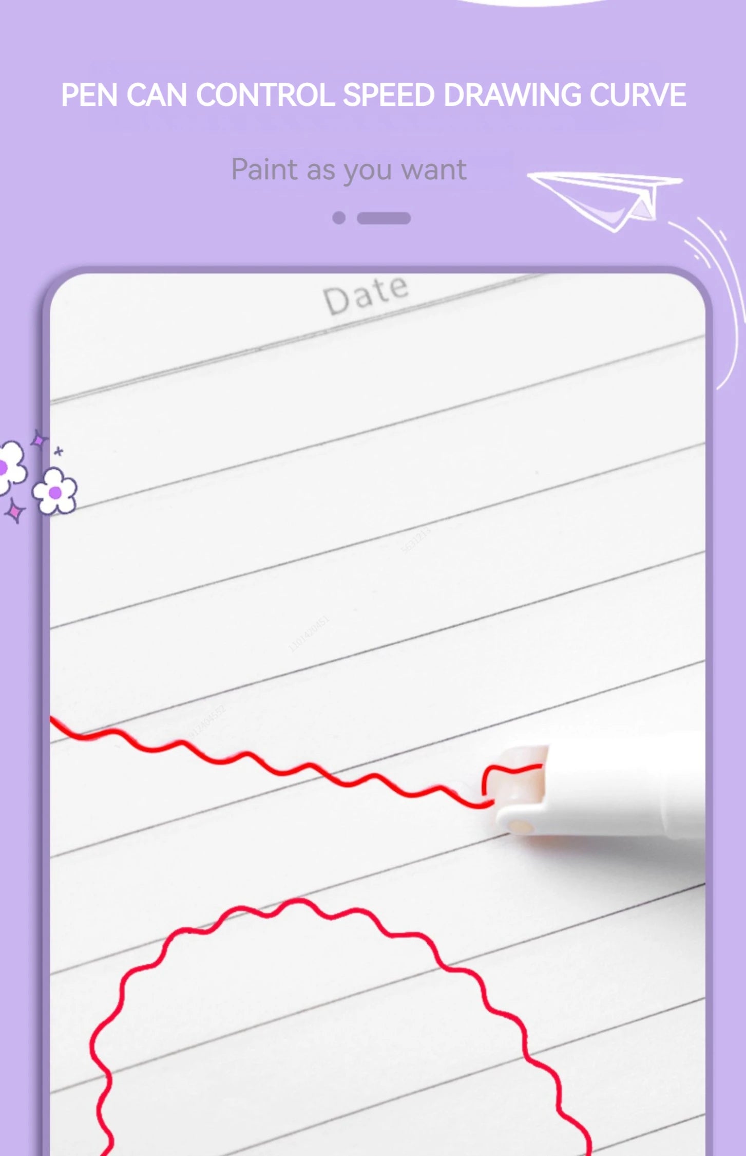 Surligneurs Ligne Fleur – 6 couleurs (Roller Flower Highlighter)