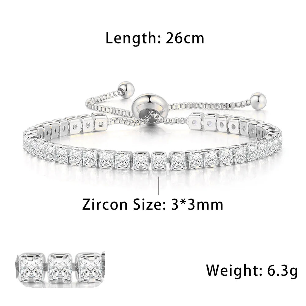 Bracelet Tennis Diamant – Zircone AAA+ Éclat Ultra-Brillant (Plusieurs Tailles)