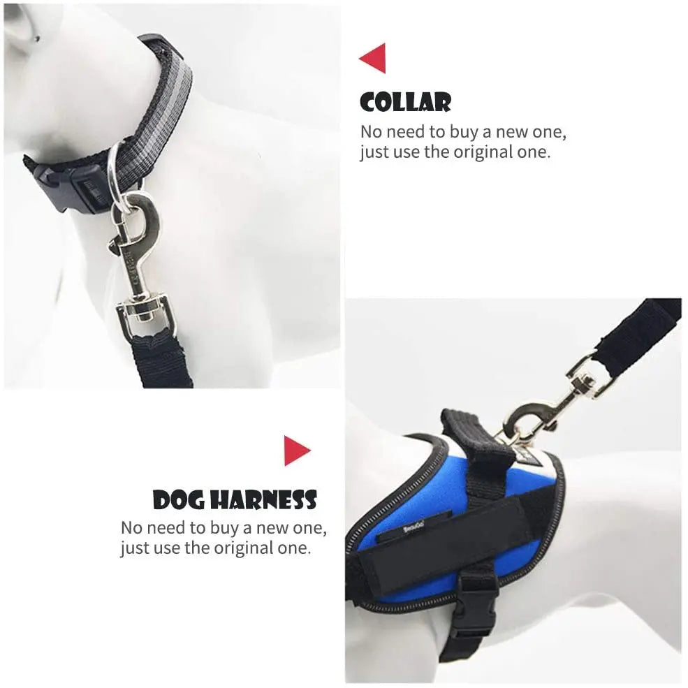 Ceinture de sécurité voiture réglable pour chien — attache harnais