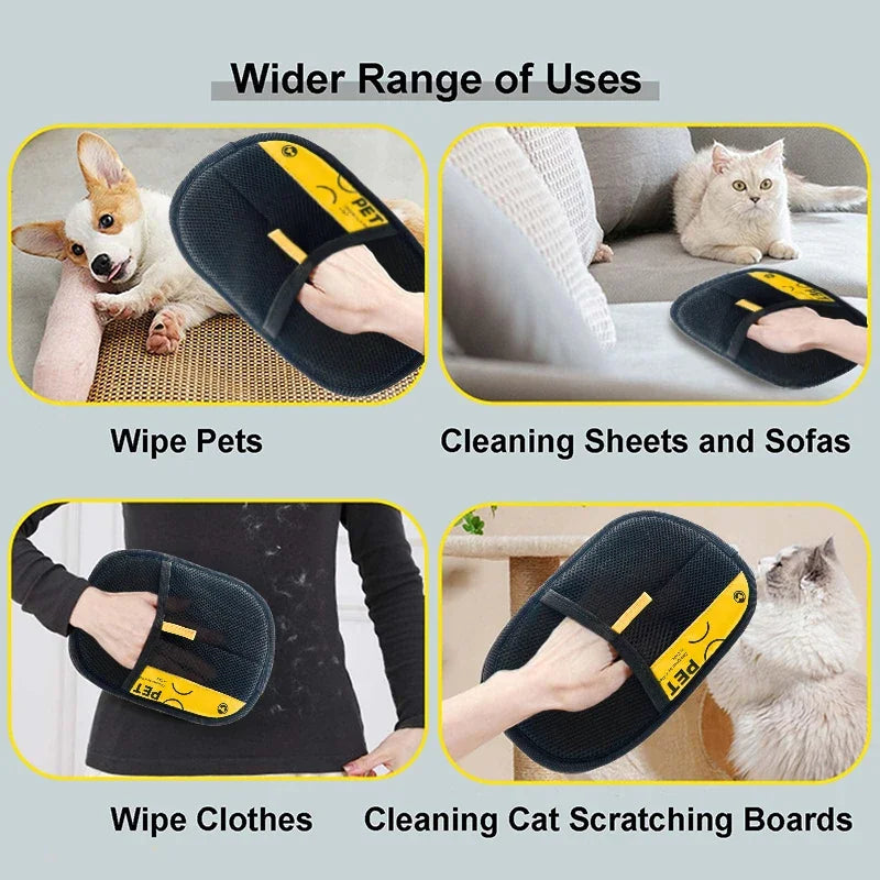 Gant anti-poils électrostatique réutilisable pour chien et chat — 2-en-1