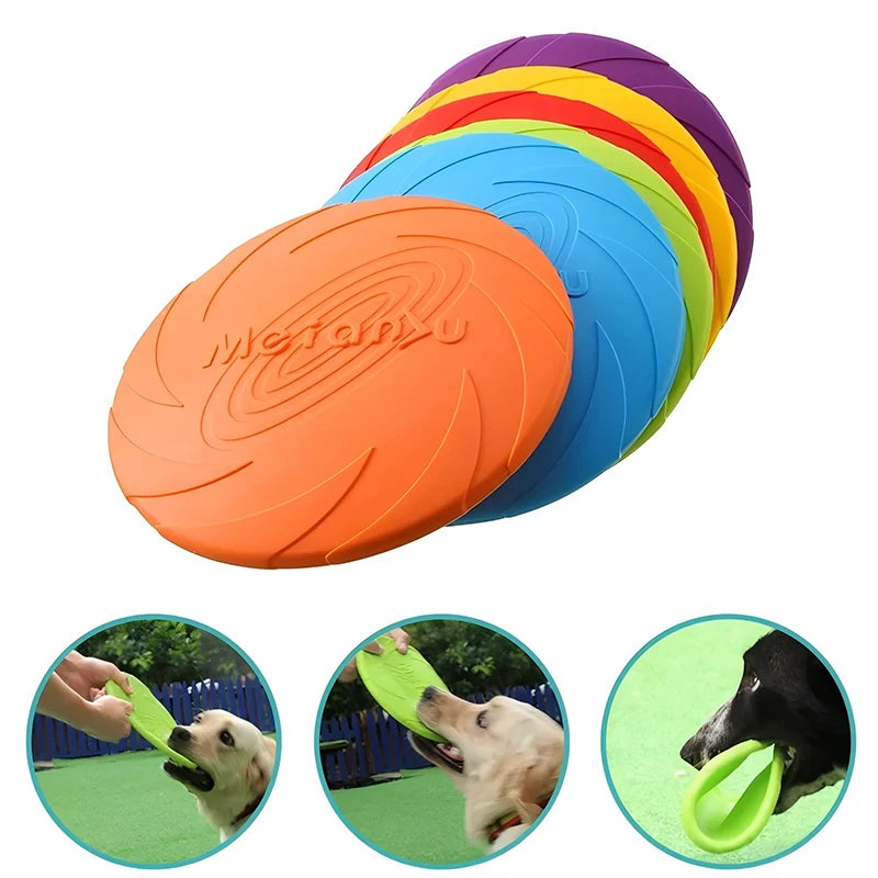 Frisbee en silicone souple pour chien — jouet à mâcher résistant