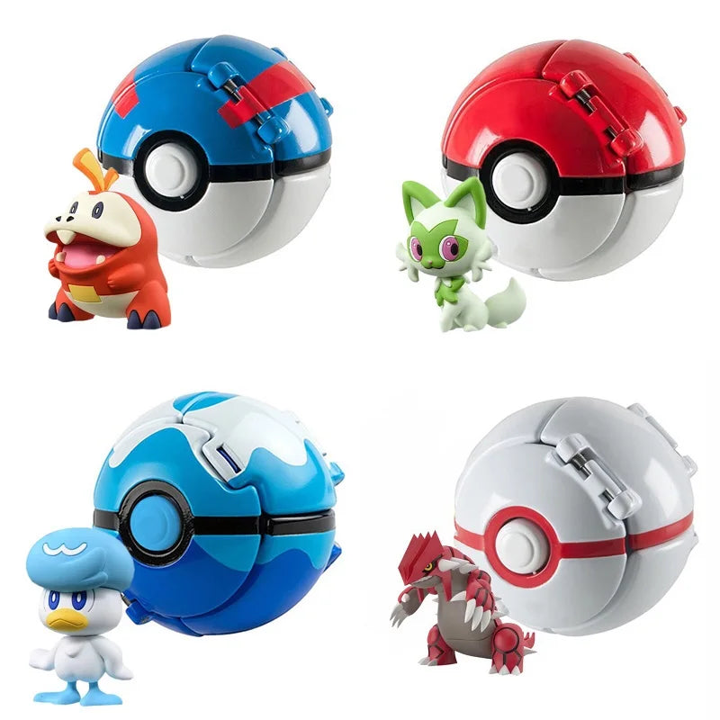 Figurines Pokéball Pokémon – Pikachu, Dracaufeu, Gengar, Tortank, etc. (Plusieurs modèles)