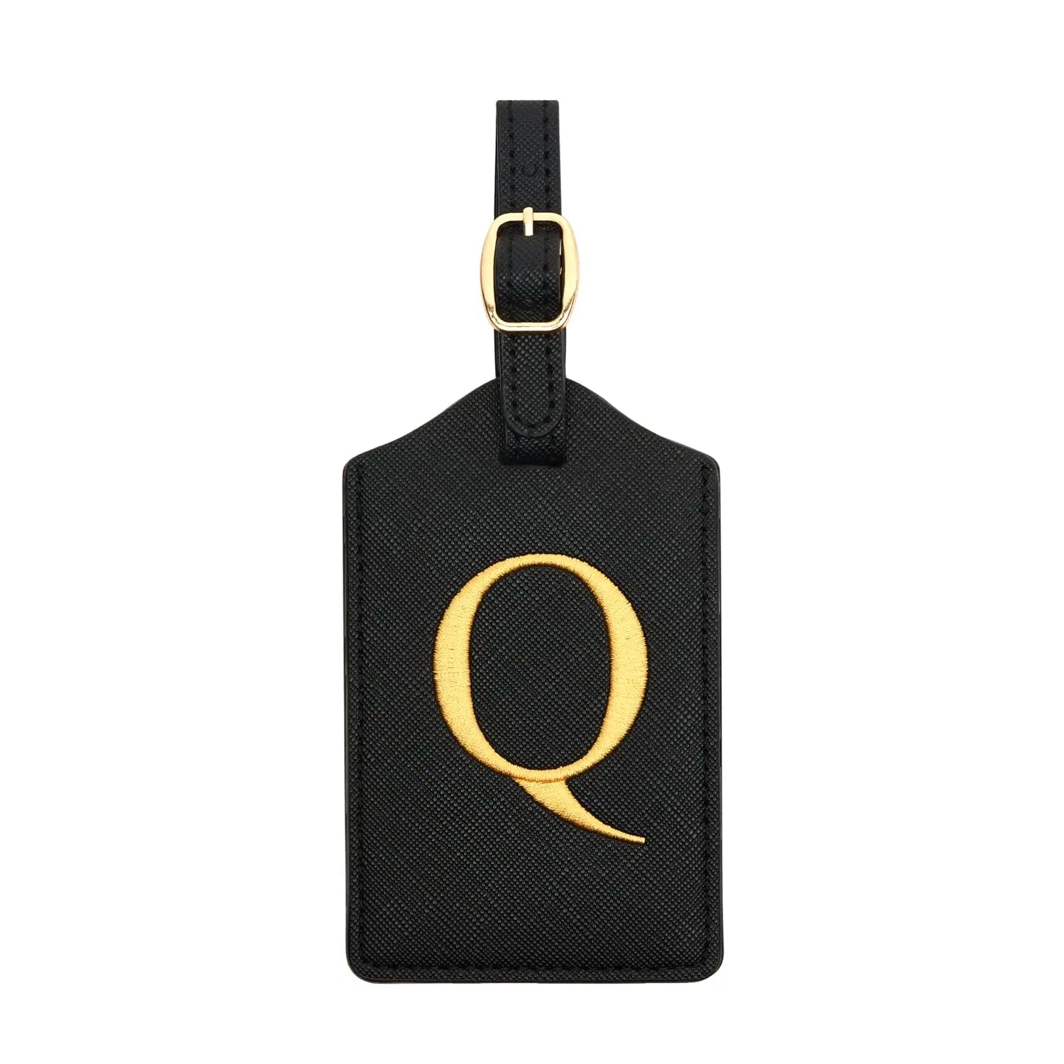 Étiquette de Bagage Personnalisée en Cuir PU – Lettre Initiale A–Z avec Protection Confidentialité