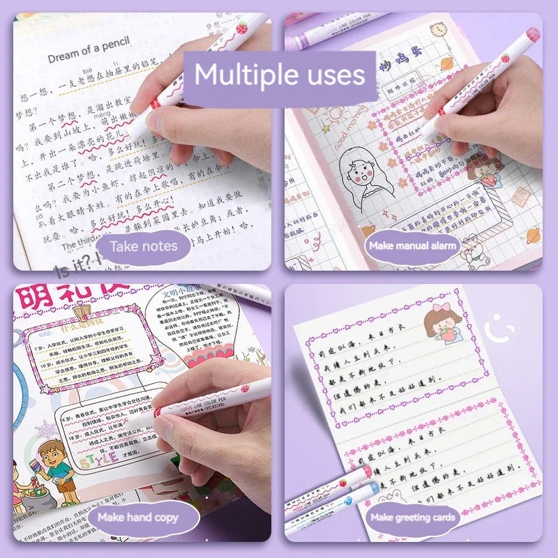 Surligneurs Ligne Fleur – 6 couleurs (Roller Flower Highlighter)