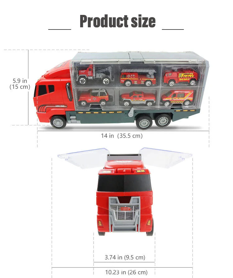 Jouets de Construction 10-en-1 – Camion Transporteur & Mini Véhicules