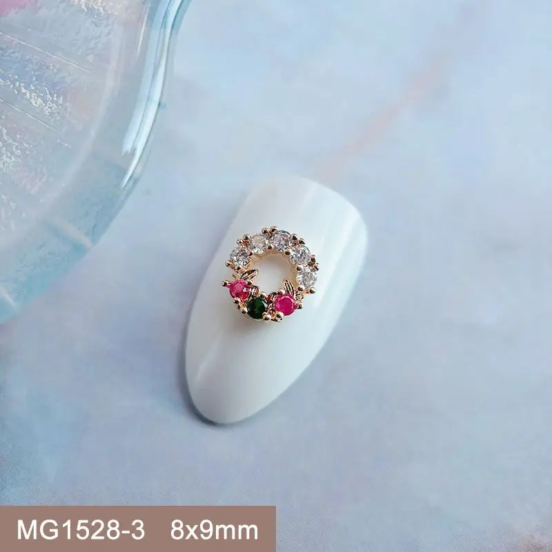 Décorations d’Ongles Noël Zircon ✨ (Lot de 10 pièces)