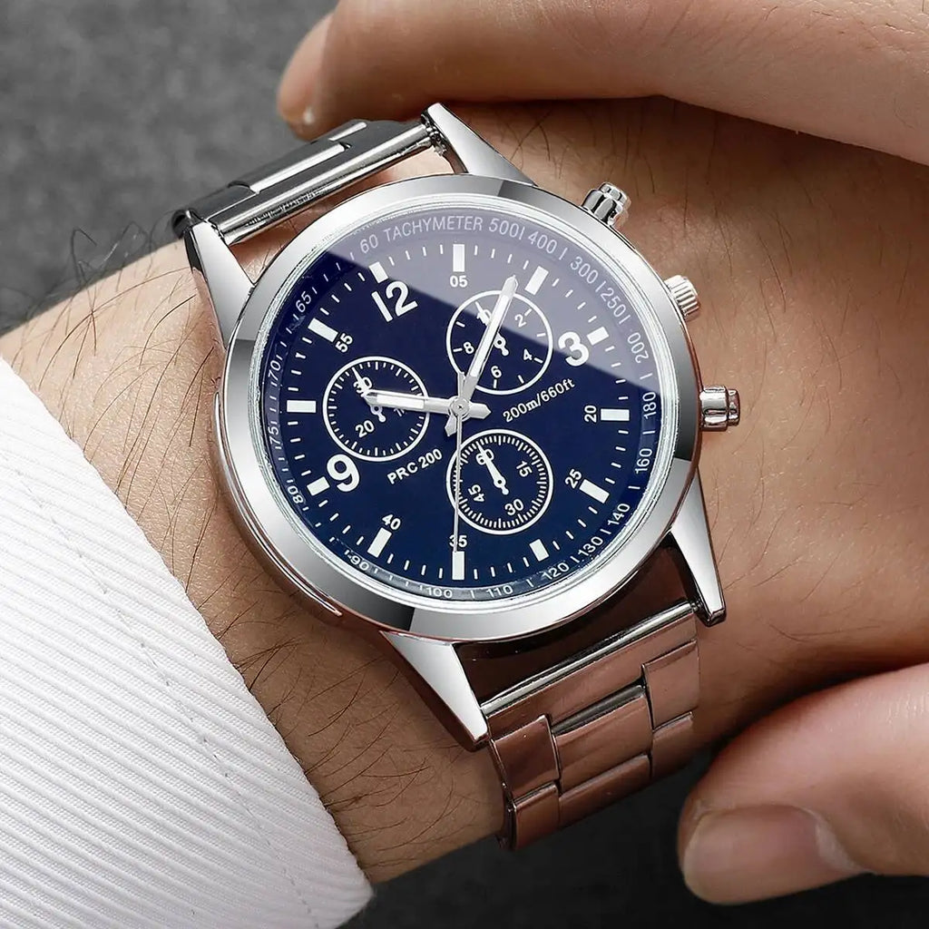 Montre Homme Quartz – Business & Acier Inoxydable (Sans Boîte)