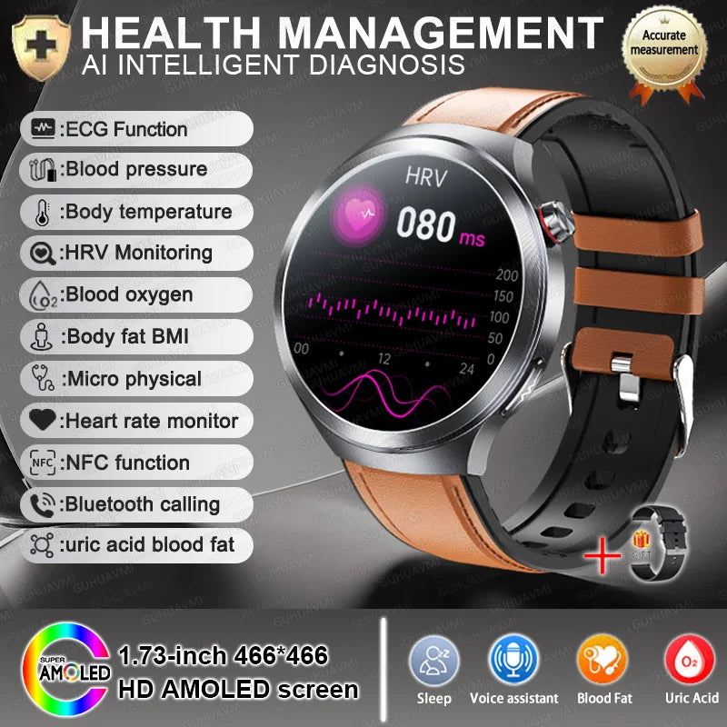 Montre Connectée ECG Health 2025 – Analyse Santé & Diagnostic Intelligent AI