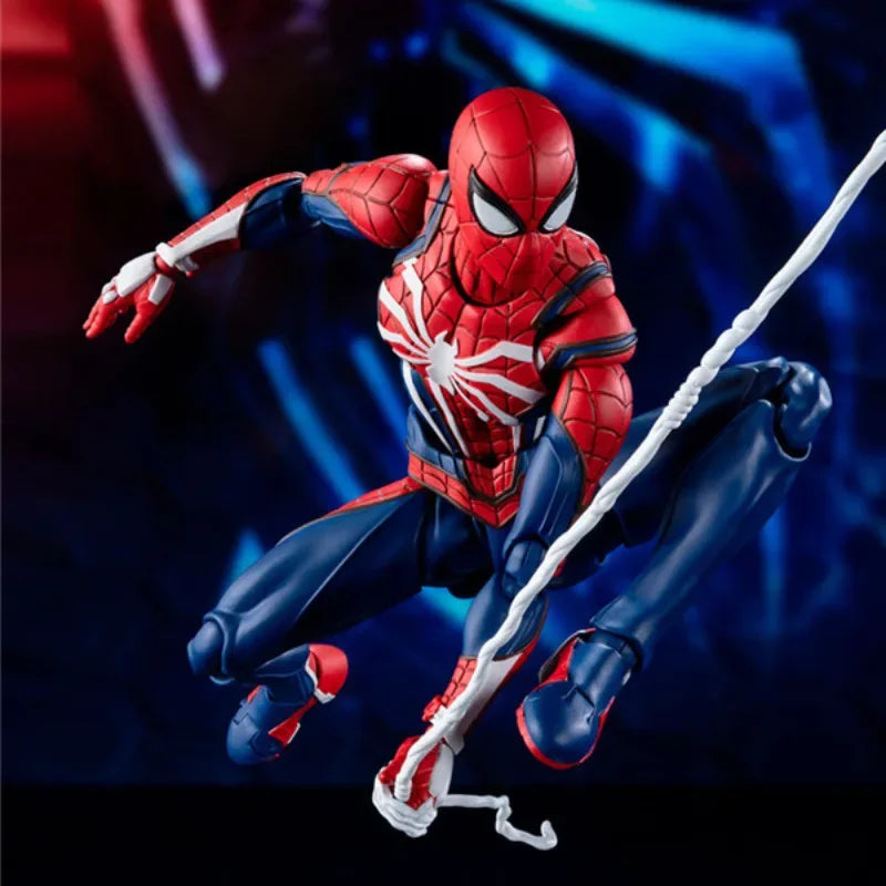Figurine Spider-Man PS4 – Costume Avancé • Édition Jeu Vidéo (15 cm)
