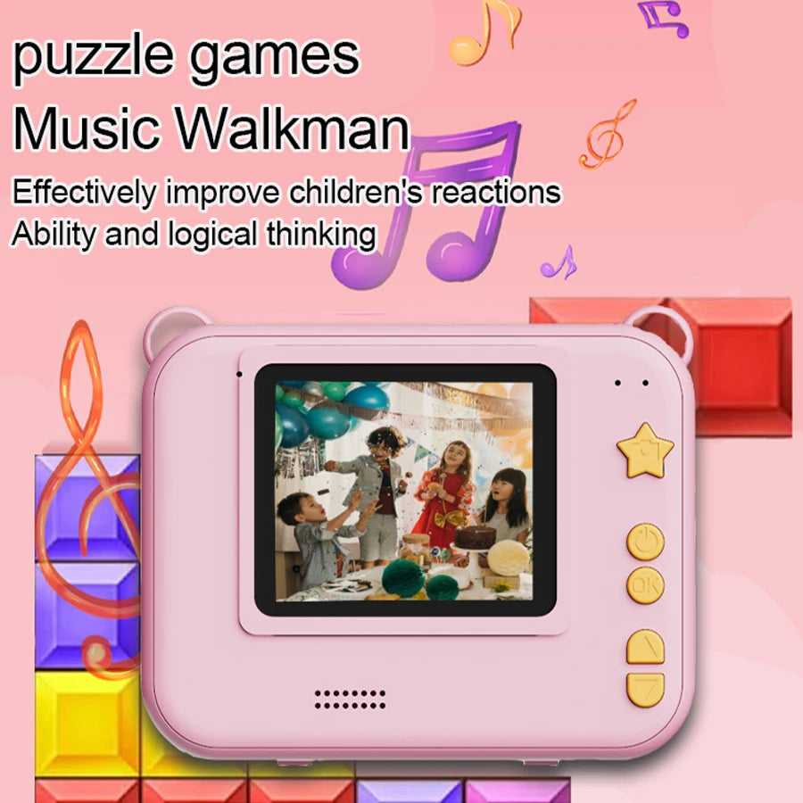 Appareil Photo Instantané pour Enfants – Impression Thermique + Vidéo HD 1080P