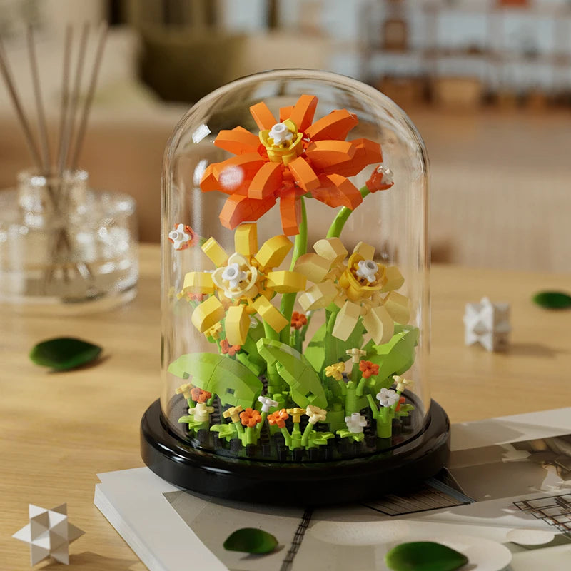 Bouquet de Fleurs en Blocs de Construction – Jouet DIY Créatif & Décoratif