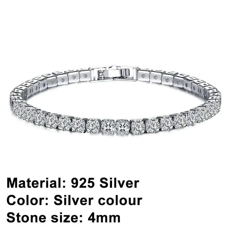 Classic 925 sterling silver sparkling zircon luxury bracelet women's dates birthdays fashion jewelry Valentine's Day gifts