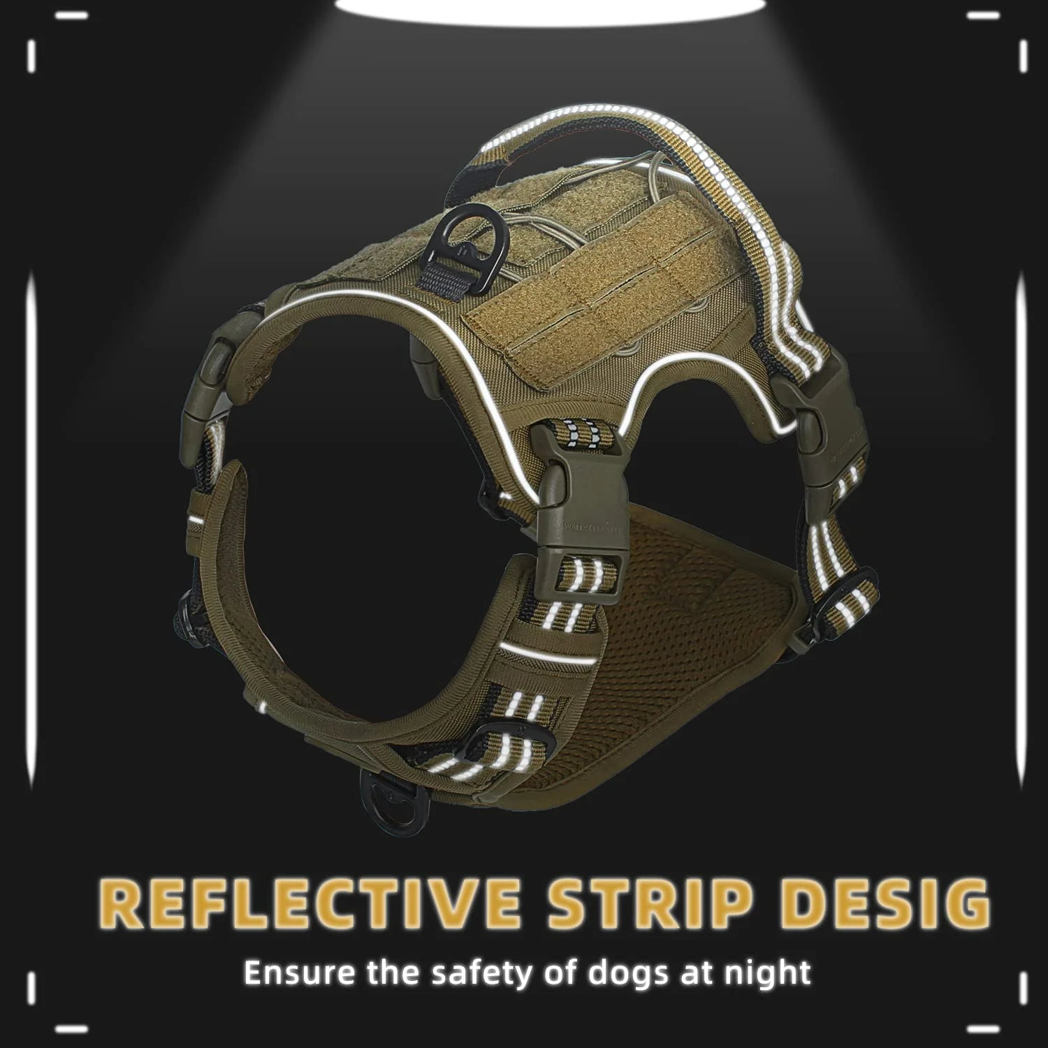 Harnais tactique militaire anti-traction pour chien moyen et grand