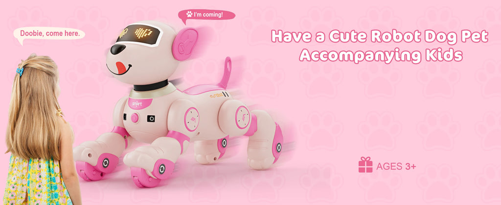 Robot Chien Interactif VATOS – Télécommande 2.4GHz – Commandes Vocales & Tactiles – Jouet Éducatif Enfant