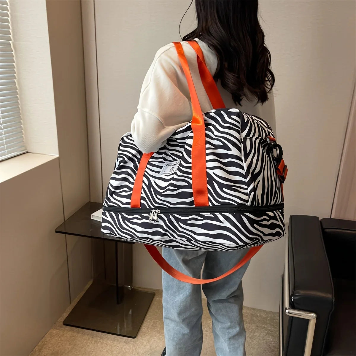 Sac de Voyage en Nylon – Grande Capacité & Imprimé Animal