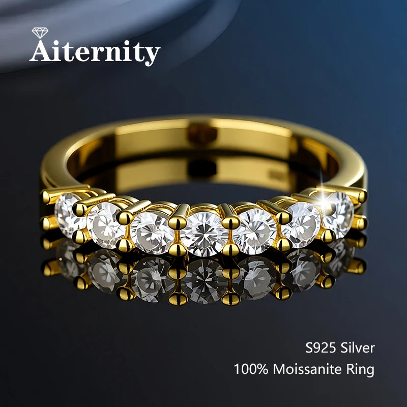 Alliance Moissanite Éternité D VVS1 – Argent S925 & Or 18 K