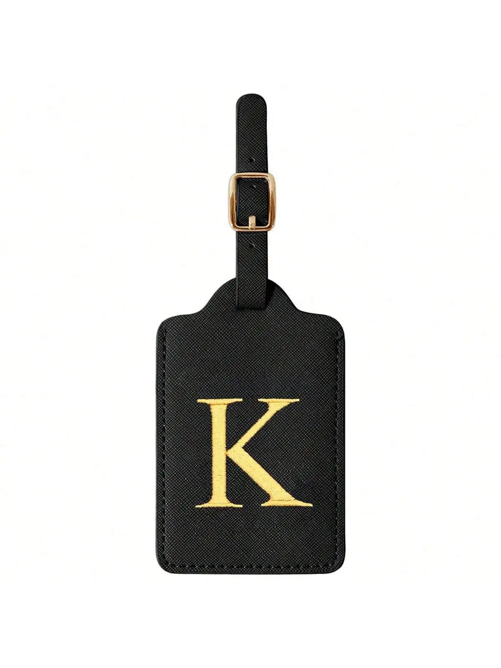 Étiquette de Bagage Personnalisée en Cuir PU – Lettre Initiale A–Z avec Protection Confidentialité