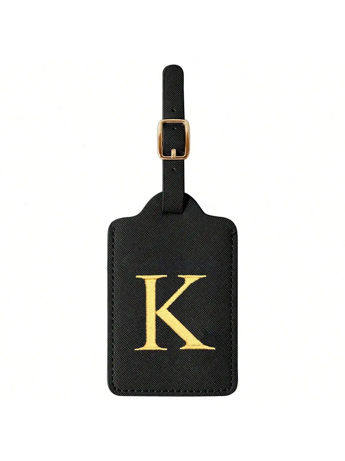 Étiquette de Bagage Personnalisée en Cuir PU – Lettre Initiale A–Z avec Protection Confidentialité