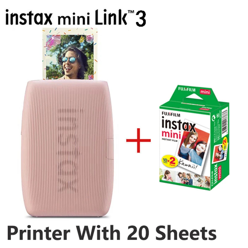 Fujifilm Instax Mini Link 2 – Imprimante Photo Instantanée + Packs Film (Plusieurs Bundles)