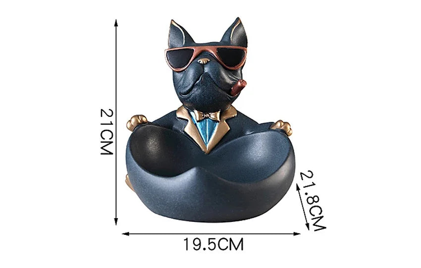 Figurine Chien avec Boîte de Rangement – Statue Décorative en Résine