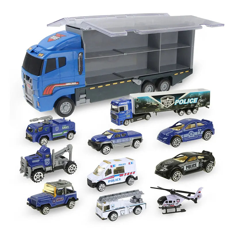 Jouets de Construction 10-en-1 – Camion Transporteur & Mini Véhicules