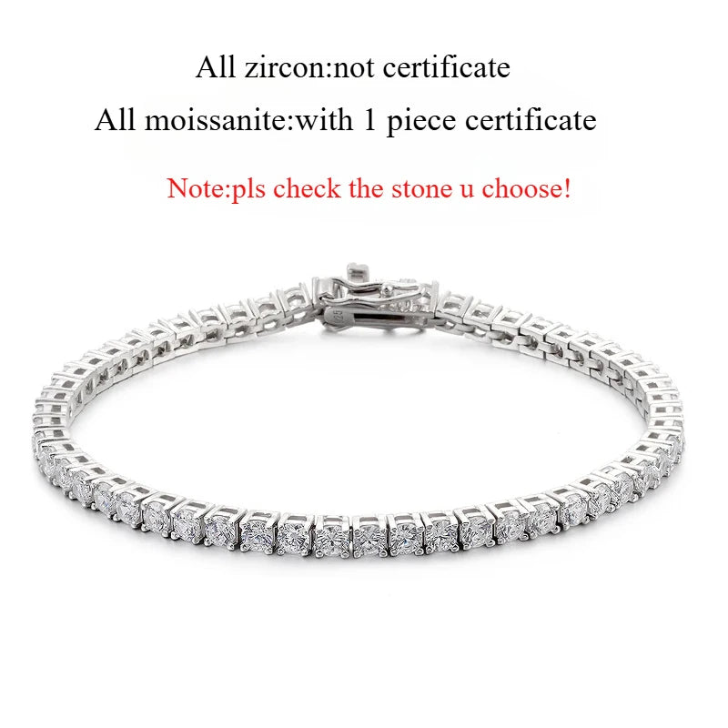 Bracelet de Tennis Moissanite S925 – Luxe Étincelant Plaqué Or 18K