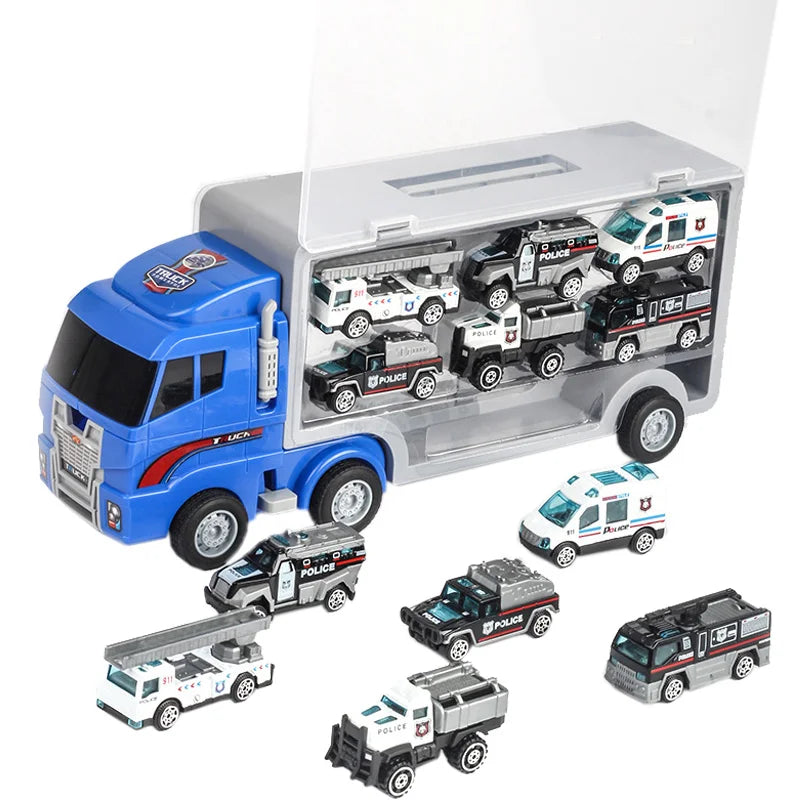 Jouets de Construction 10-en-1 – Camion Transporteur & Mini Véhicules