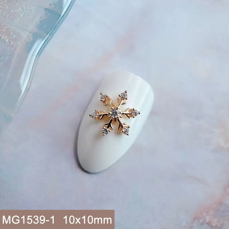 Décorations d’Ongles Noël Zircon ✨ (Lot de 10 pièces)