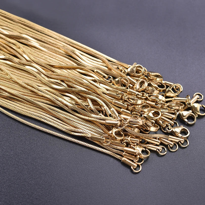 Collier chaîne serpent unisexe – Acier inoxydable 45–70 cm