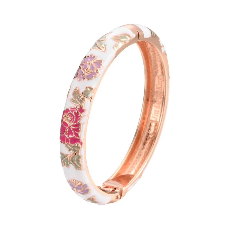 Bracelet Émaillé Fleur – Style Indien & Dubaï – Couleurs Premium